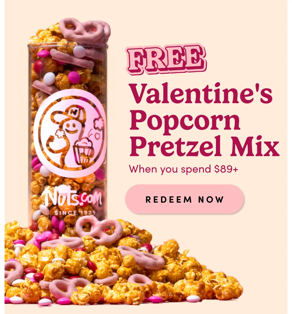 FREE Valentine's Day Popcorn Pretzel Gift Mix ; When you spend $89+ Redeem now
