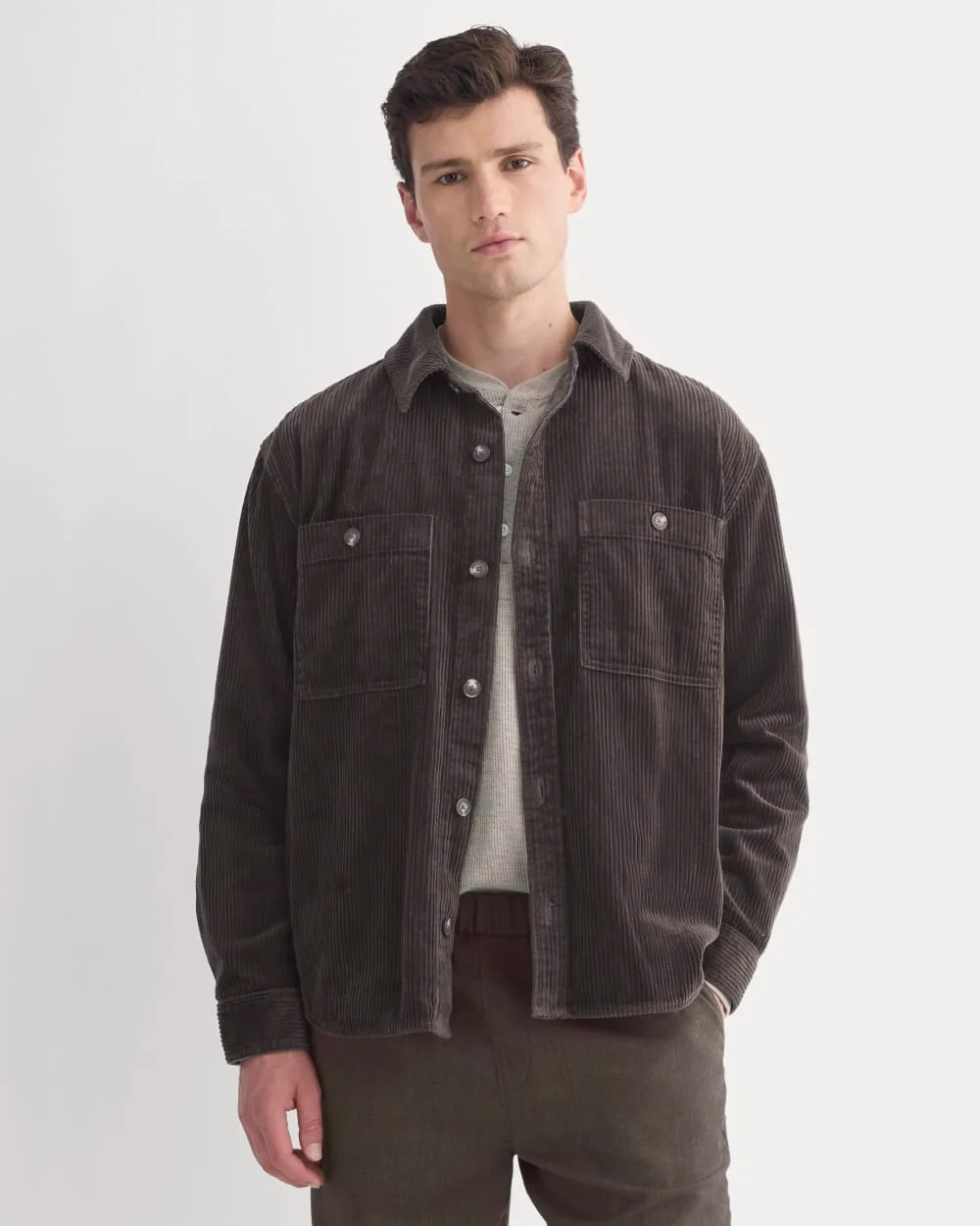 Image of Wide Wale Corduroy Shirt | Dark Chocolate