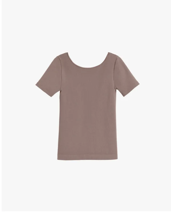 Stretch Scoop Neck Tee Mushroom