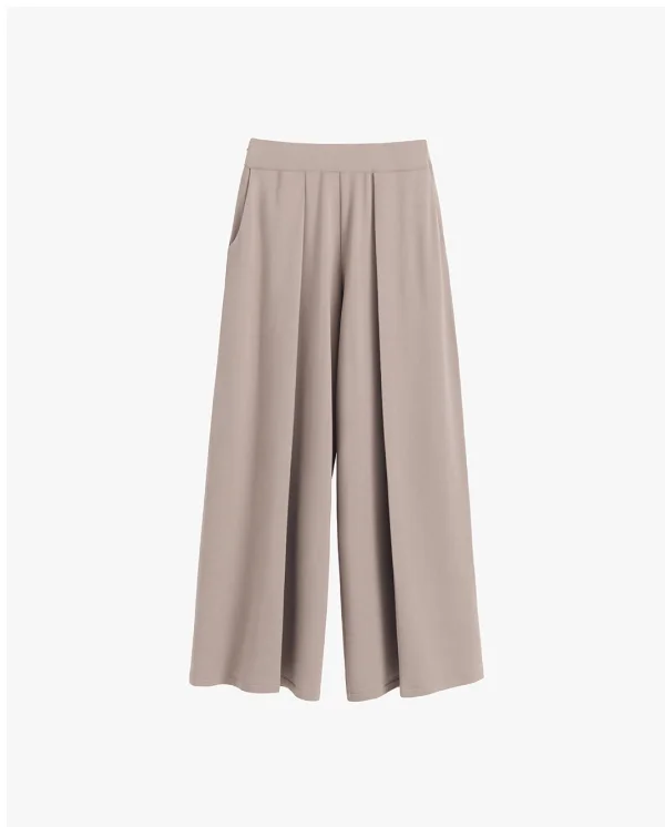 French Terry Pleated Pant Stone