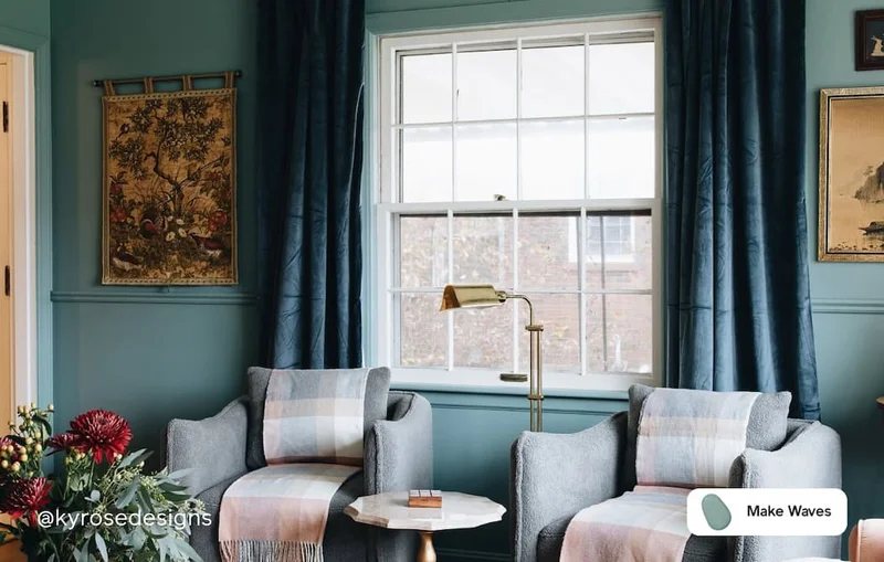 Living room painted in Make Waves