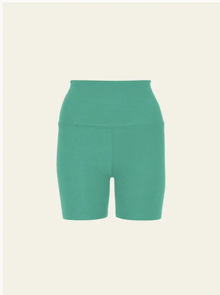 Spacedye Keep Pace 5" Biker Short in Bright Emerald Heather