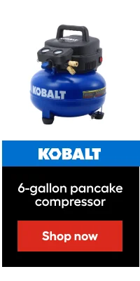 KOBALT. 6-gallon pancake compressor.