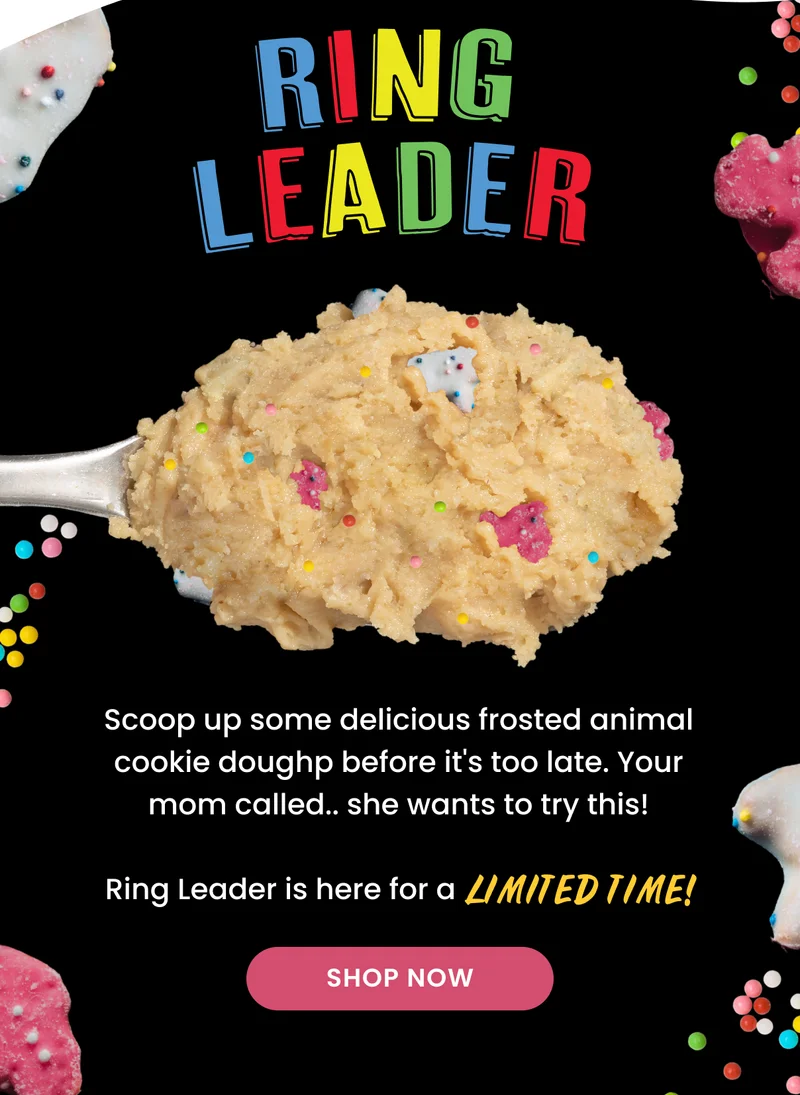 Ring Leader Edible Frosted Animal Cookies Cookie Dough