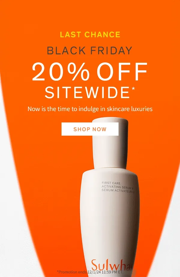 Last Chance: Black Friday 20% off Sitewide