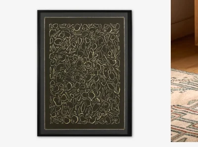 Shop Cream On Black Glimmer Wall Art