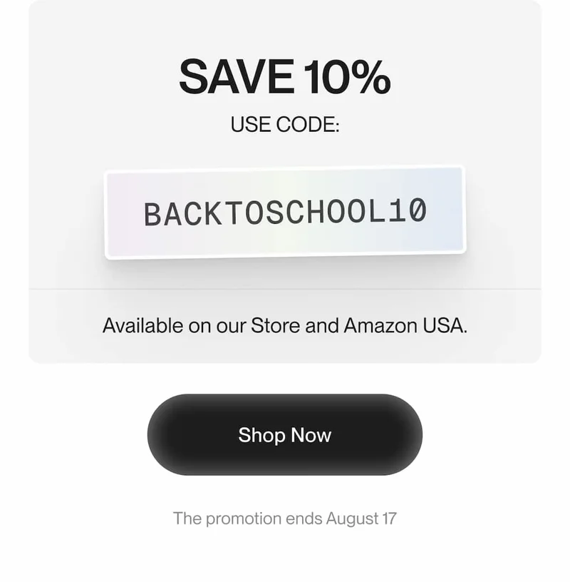 Back-to-School offer: Save 10% with code BACKTOSCHOOL10. Offer ends August 17.