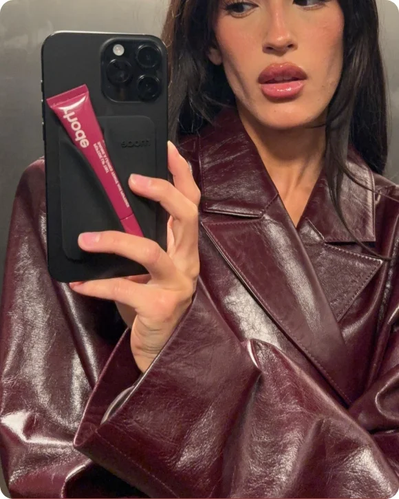 snap-on lip case in black x scented peptide lip tint raspberry jelly
