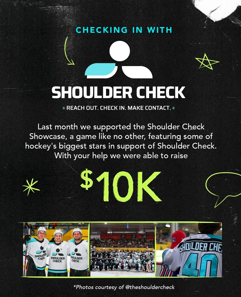 Last month we supported Shoulder Check by pledging to donate $5 for every order containing mini bars. We were successfully raised $10k!