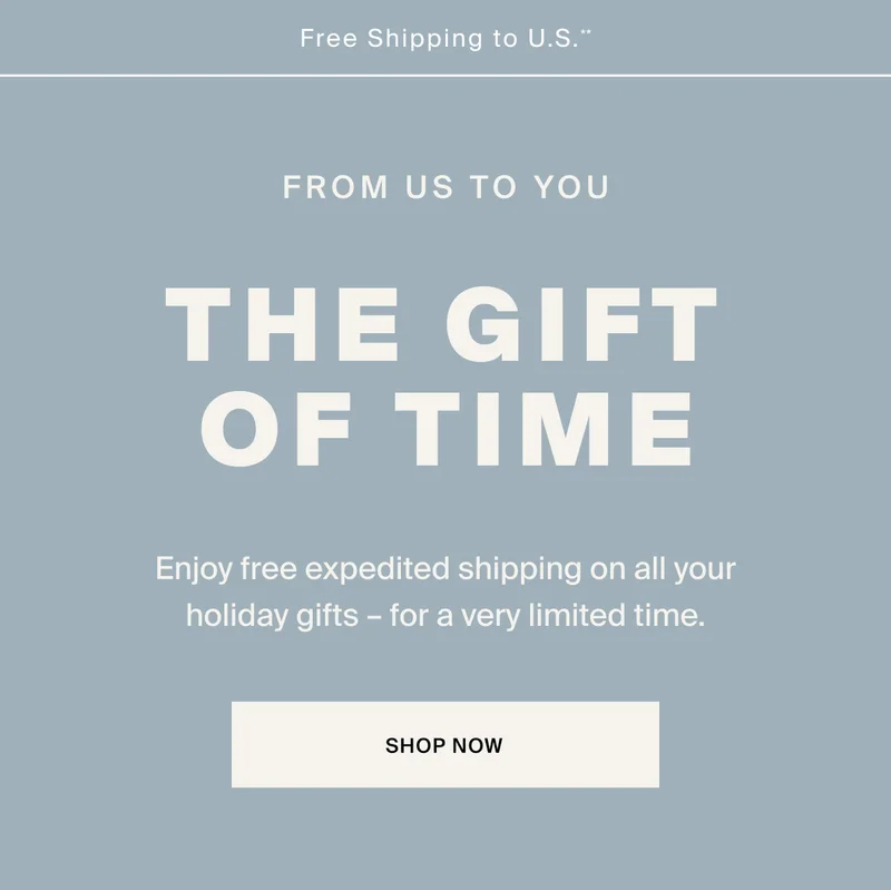Free expedited shipping to get your on time