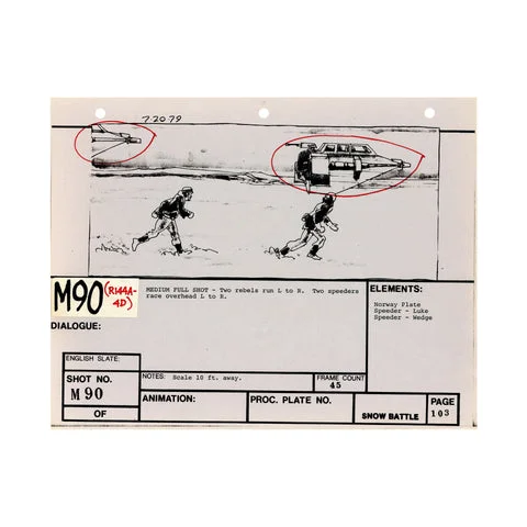 The Empire Strikes Back: VFX Storyboard Shot M90