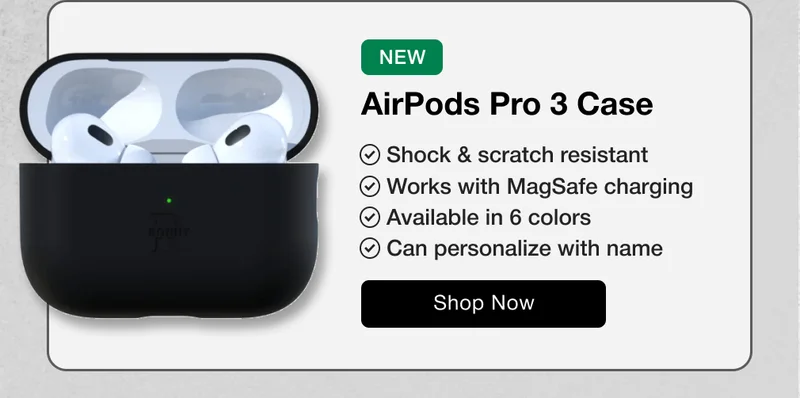 NEW AirPods Pro 3 Case Shock & scratch resistant Works with MagSafe charging Available in 6 colors Can personalize with name