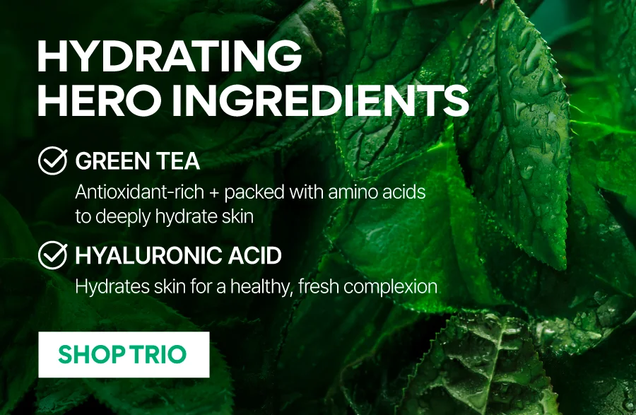GREEN TEA MINI DOUBLE CLEANSE + HYDRATE TRIO