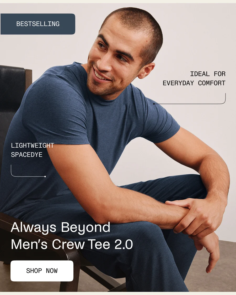 Always Beyond Men's Crew Tee 2.0 in Nocturnal Navy