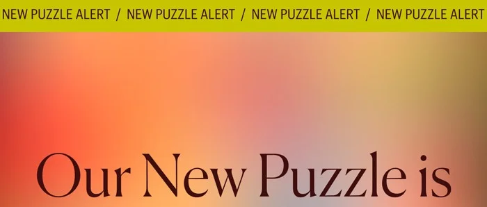 New Puzzle Alert! Our New Puzzle is
