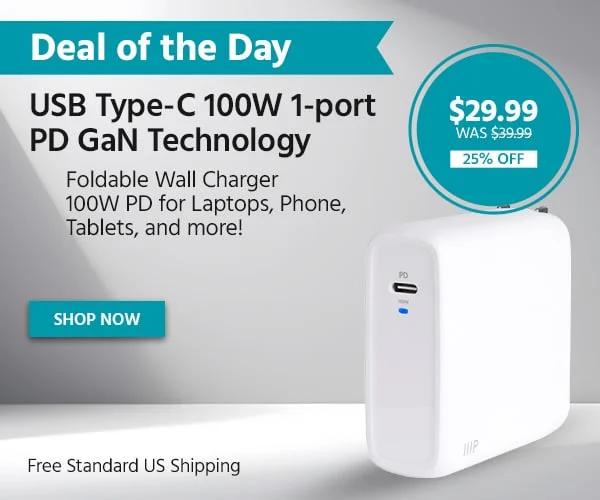 Deal Of The Day USB Type-C With GaN Technology Foldable Wall Charger