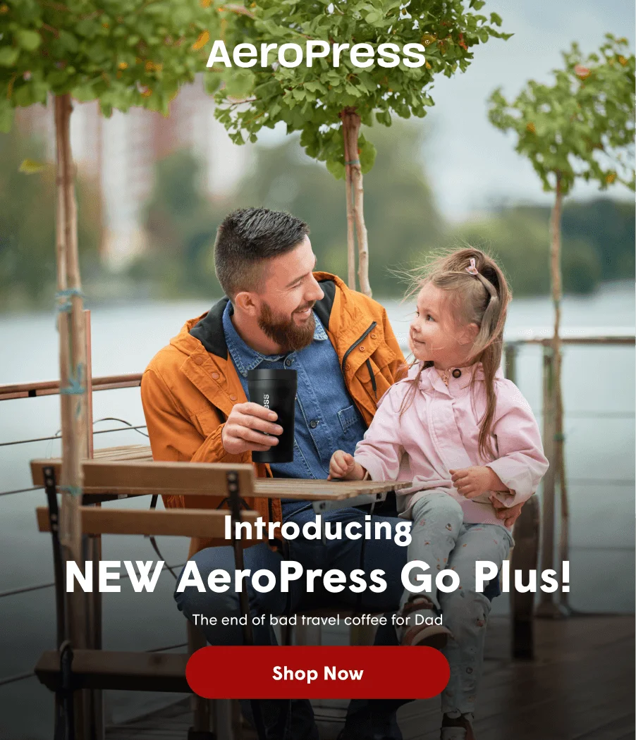 New AeroPress Go Plus! The end of bad travel coffee for dad.