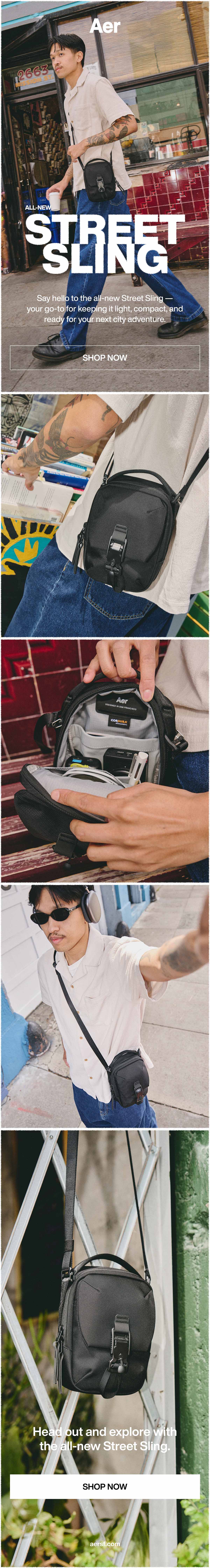 Images of the all-new Aer Street Sling in action in San Francisco.