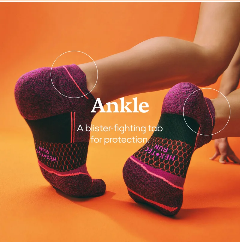 Ankle | A blister-fighting tab for protection.