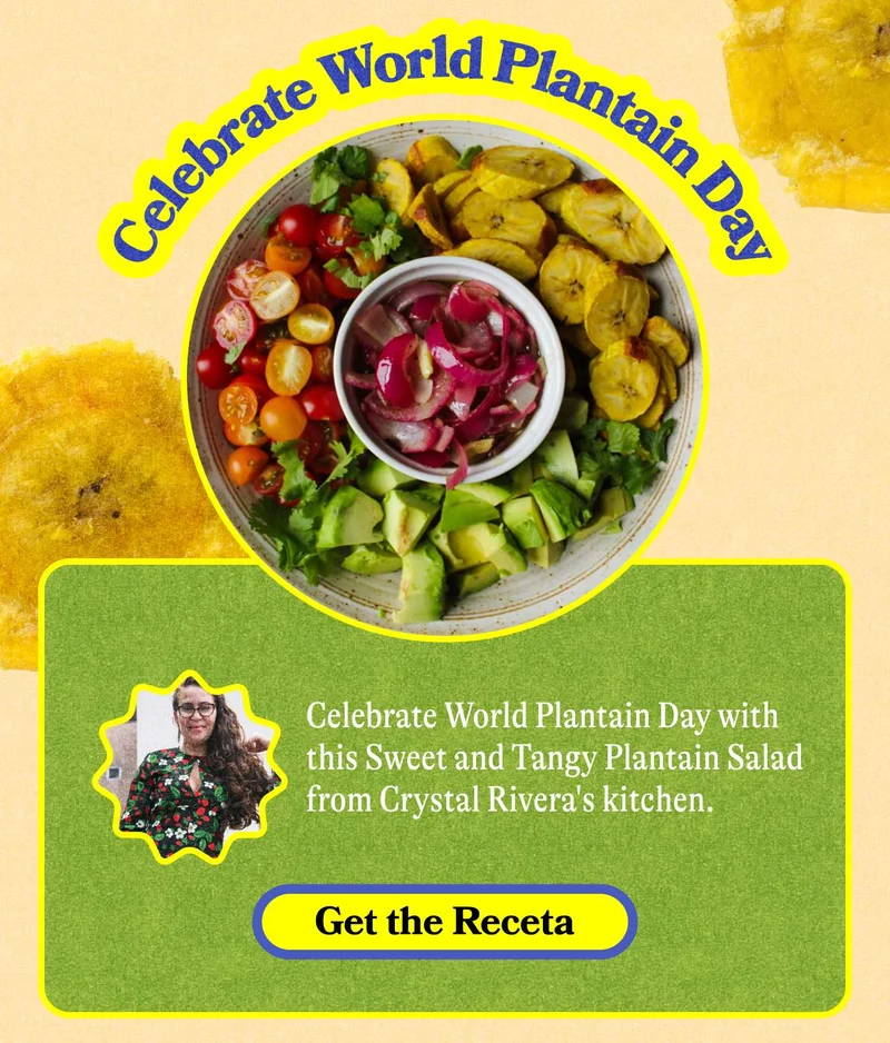 Celebrate World Plantain Day with this Sweet and Tangy Plantain Salad from Crystal Rivera's kitchen. GET THE RECETA