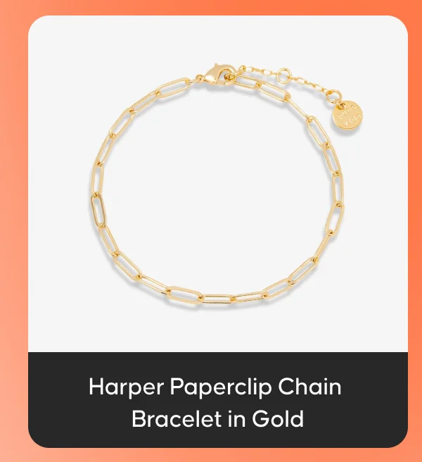 Harper Paperclip Chain Bracelet in Gold
