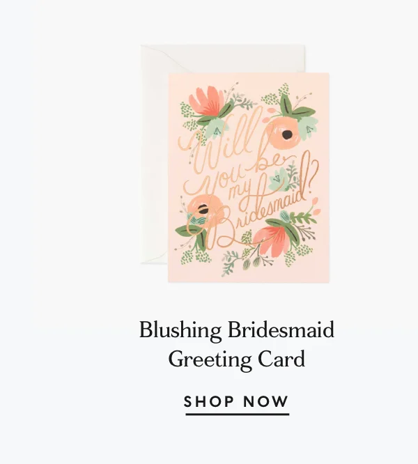 Shop Blushing Bridesmaid Greeting Card