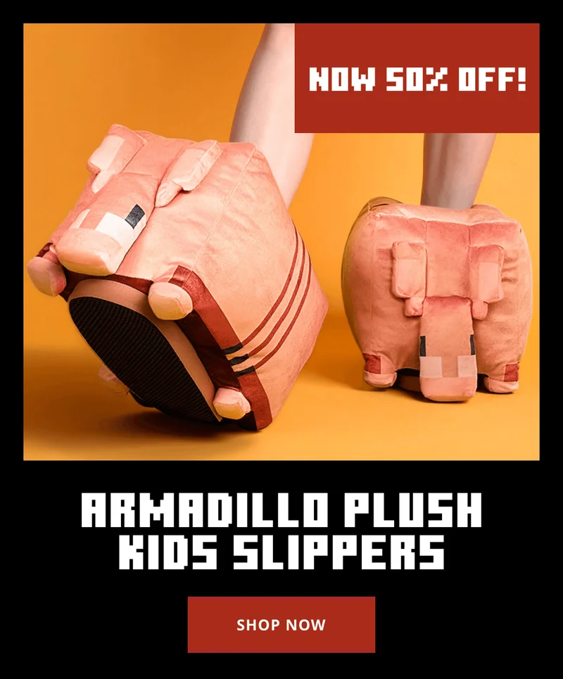 ARMADILLO PLUSH SLIPPERS