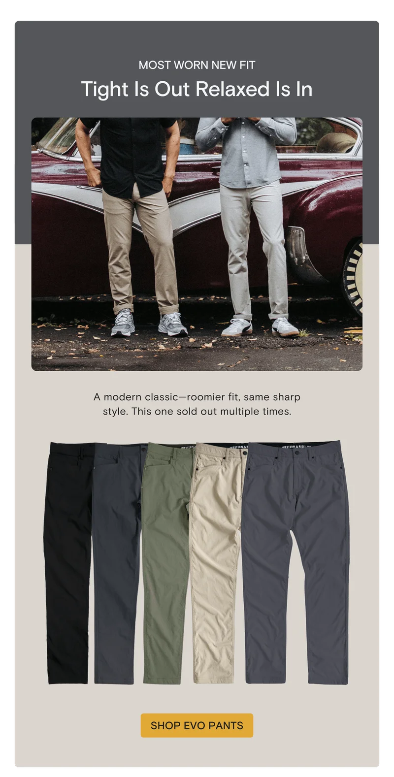 Most Worn NEW Fit: Tight Is Out Relaxes Is In