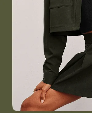 Score Pleated Skirt in Olive Ink