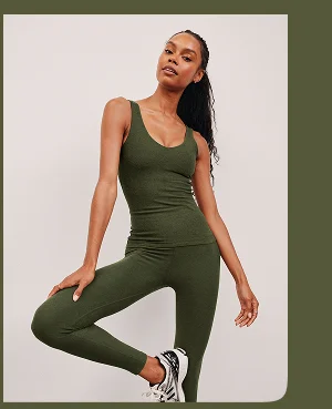 Spacedye Good Day Classic Tank in Army Green Heather