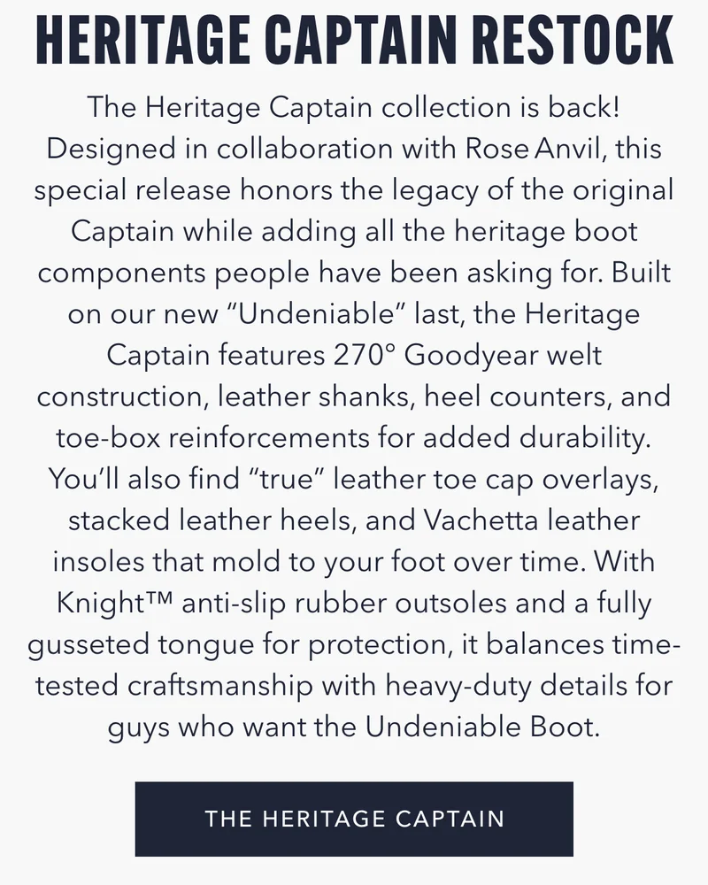 The Heritage Captain Restock
