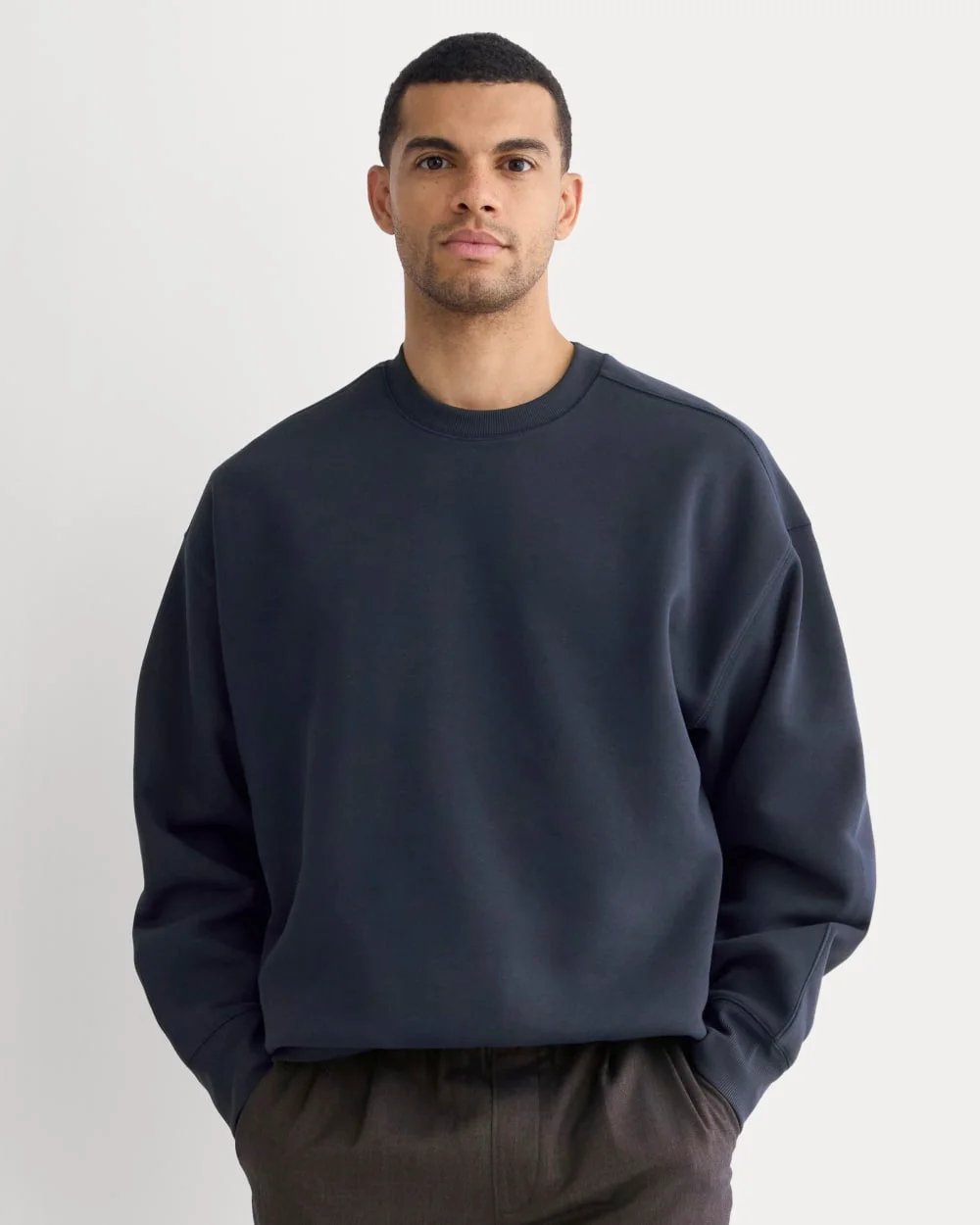 Image of Luxe Fleece Crew Pullover | Navy