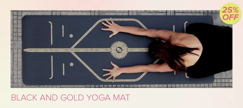 Black and Gold Yoga Mat