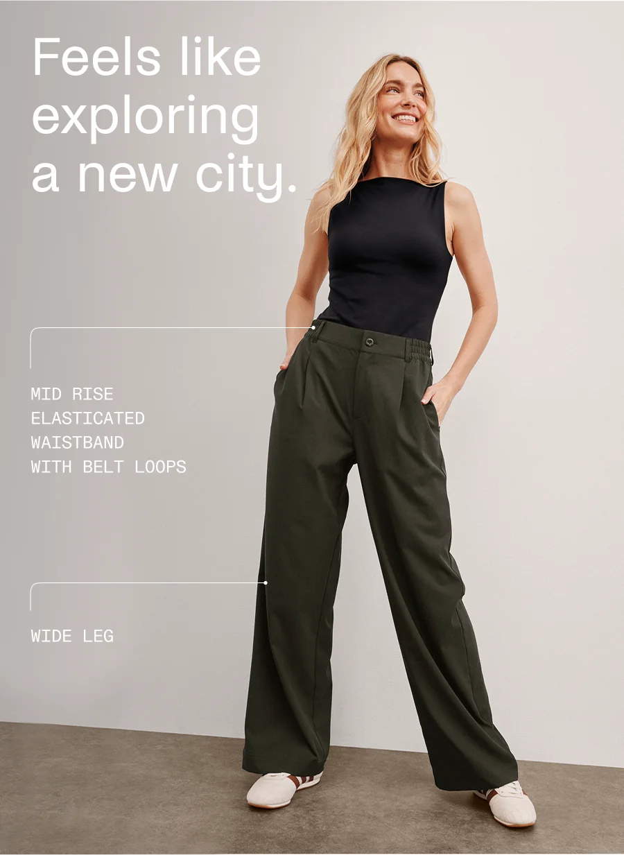 Status Wide Leg Trouser in Olive Ink