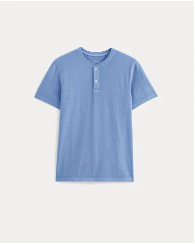 [Image]The Essential Organic Garment-Dyed Henley | Granada Sky Blue Garment Dye