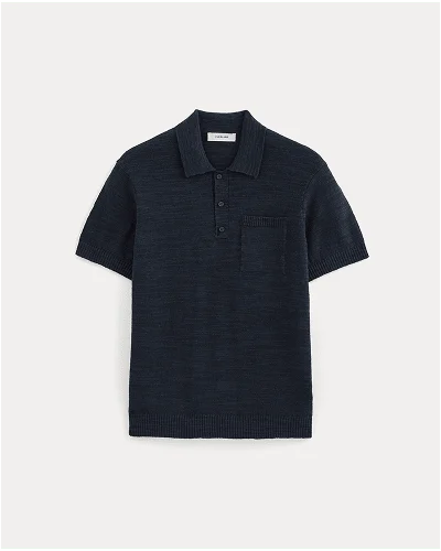 [Image]The Cotton Linen Polo | Navy