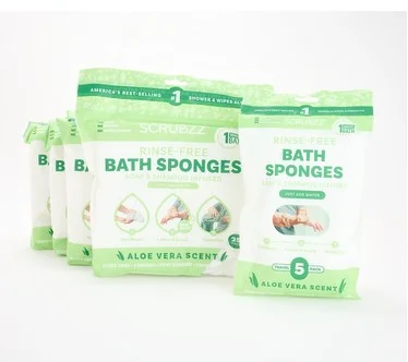 SCRUBZZ Rinse Free 105pc Bath Single Use Shower Sponges