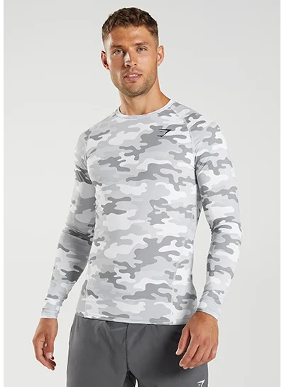 ELEMENT BASELAYER LONG SLEEVE TOP. Light Grey Print.