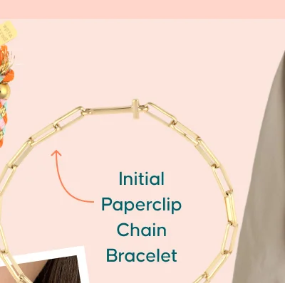 Initial Paperclip Chain Bracelet