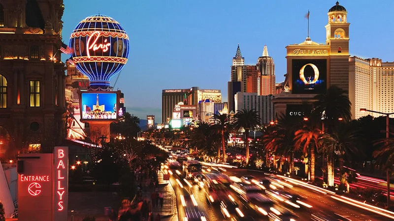 Image description: The Las Vegas Strip at night.