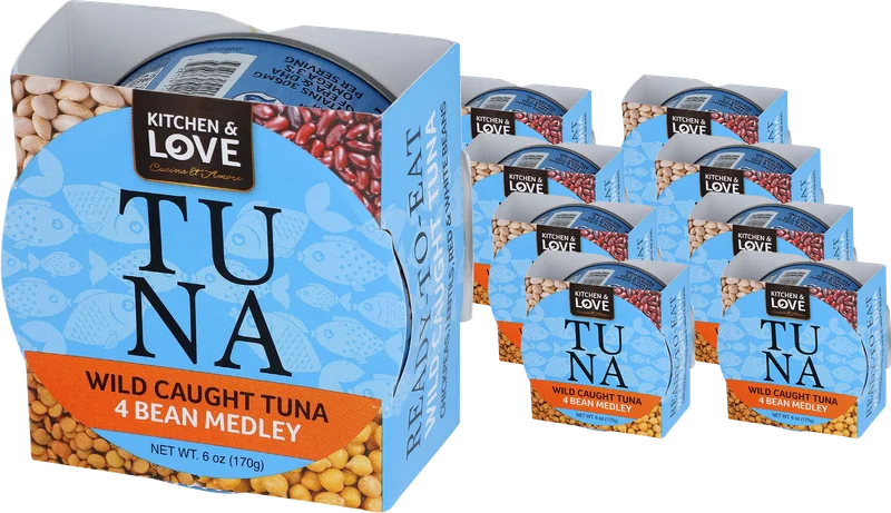 Image of Kitchen and Love Wild-Caught Tuna Meals - 4 Bean Medley (8 Pack)
