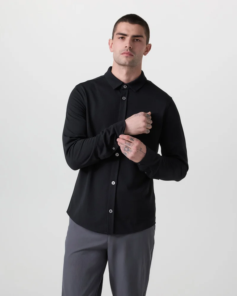 Image of Long Sleeve North Beach Button Down | Black