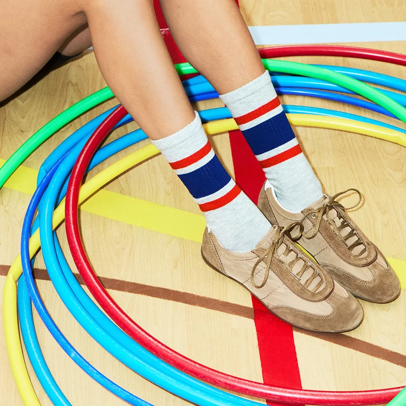 Simple Stripe Sneaker Sock