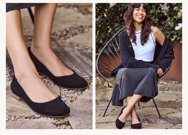 Briella Black Suede Flat - Image