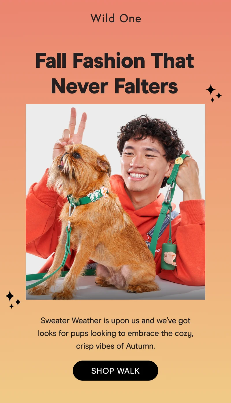 Sweater Weather is upon us and we’ve got looks for pups looking to embrace the cozy, crisp vibes of Autumn.