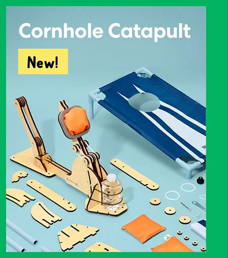 Cornhole Catapult: make an adjustable catapult and send beanbags flying at a cornhole target! Cornhole Catapult: make an adjustable catapult and send beanbags flying at a cornhole target!