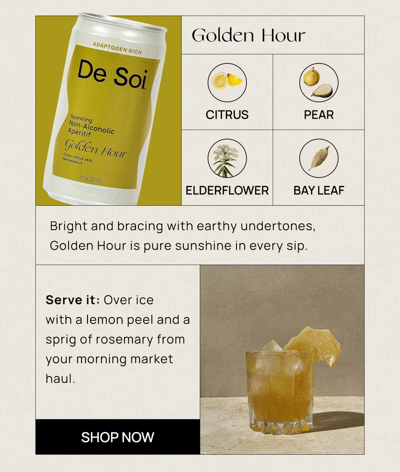 Golden Hour | Bright and bracing with earthy undertones, Golden Hour is pure sunshine in every sip.