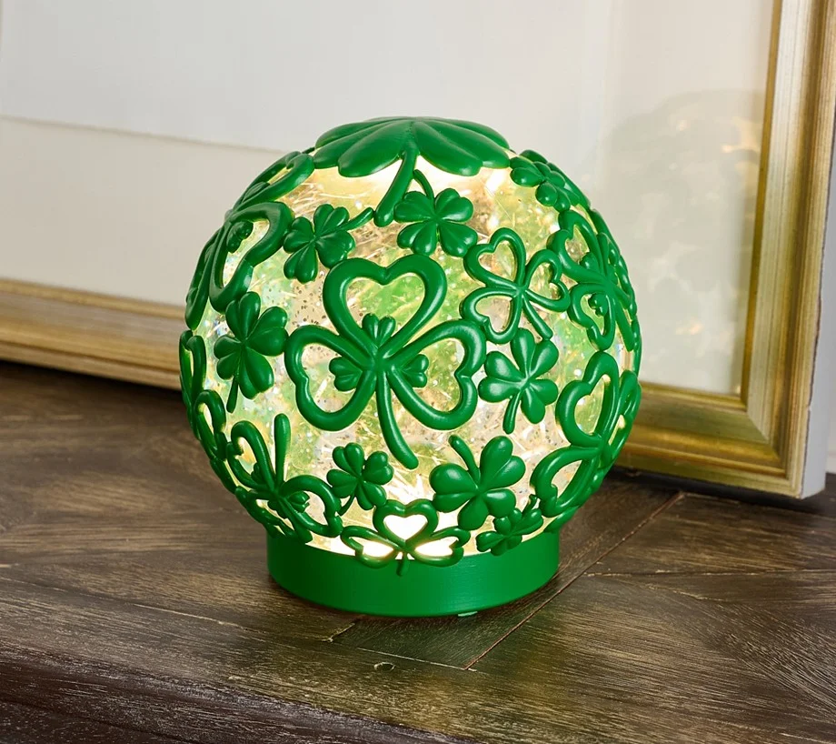 Illuminated St. Patrick's Day Glitter Sphere by Valerie