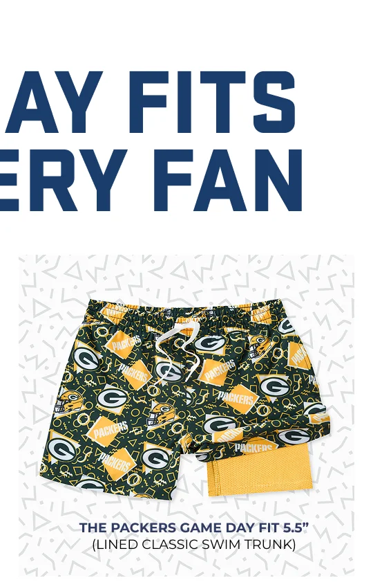 Lined Classic Swim Trunk: The Packers Game Day Fit 5.5"