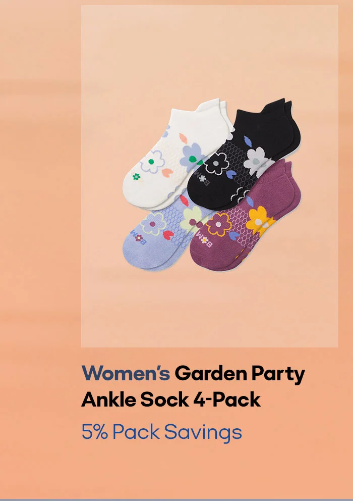 Women's Garden Party Ankle Sock 4-Pack 5% Pack Savings